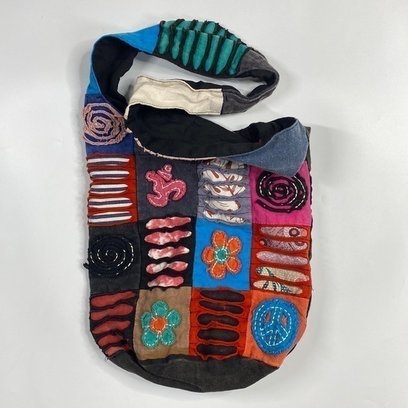 Hobo Colorful Hippie Shoulder Sling Patchwork Floral Bag - Picture 1 of 7